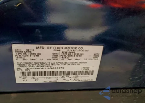 2017 Ford Explorer Xlt from USA, damaged, VIN 1FM5K8DH1HGC03976